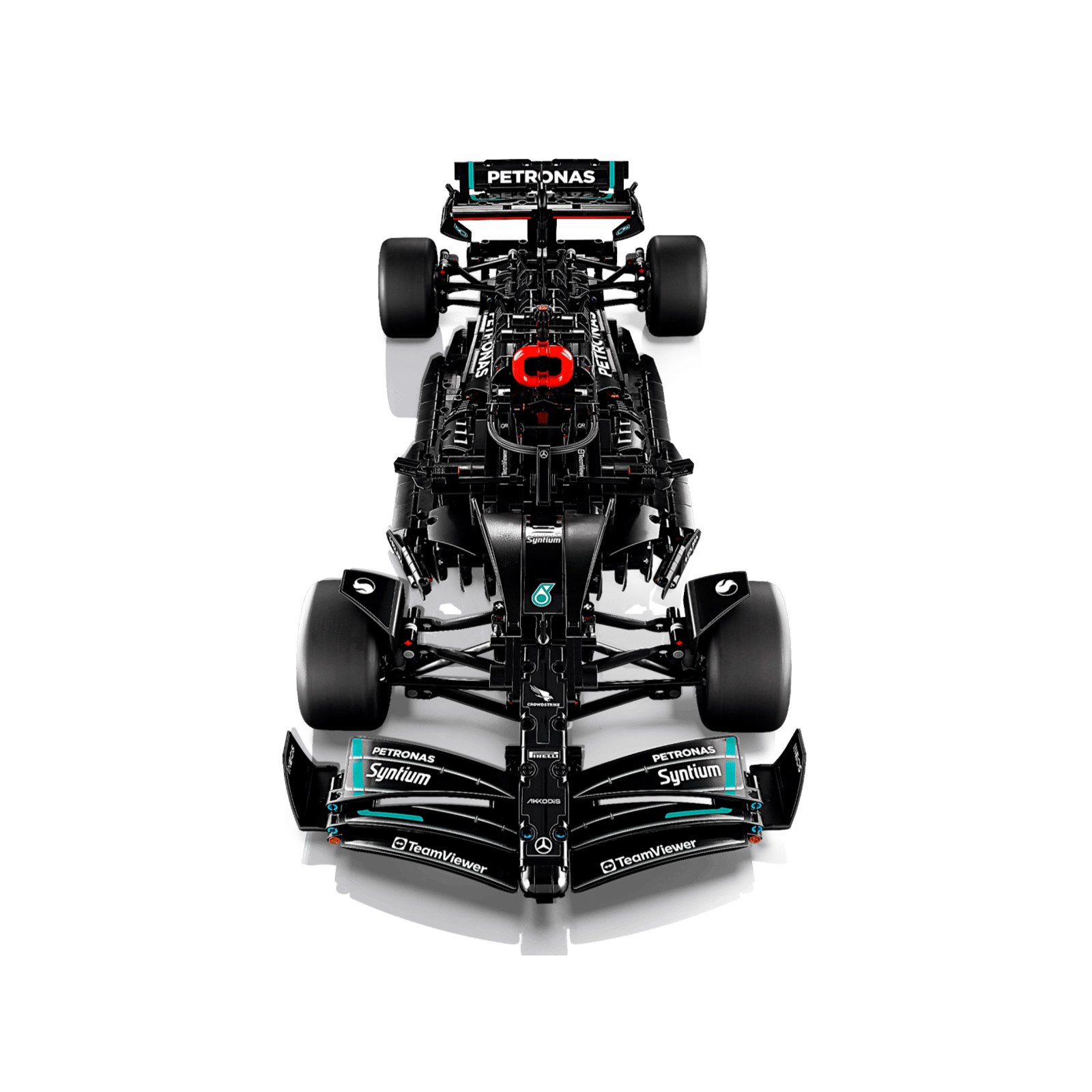From above, front wing and airbox