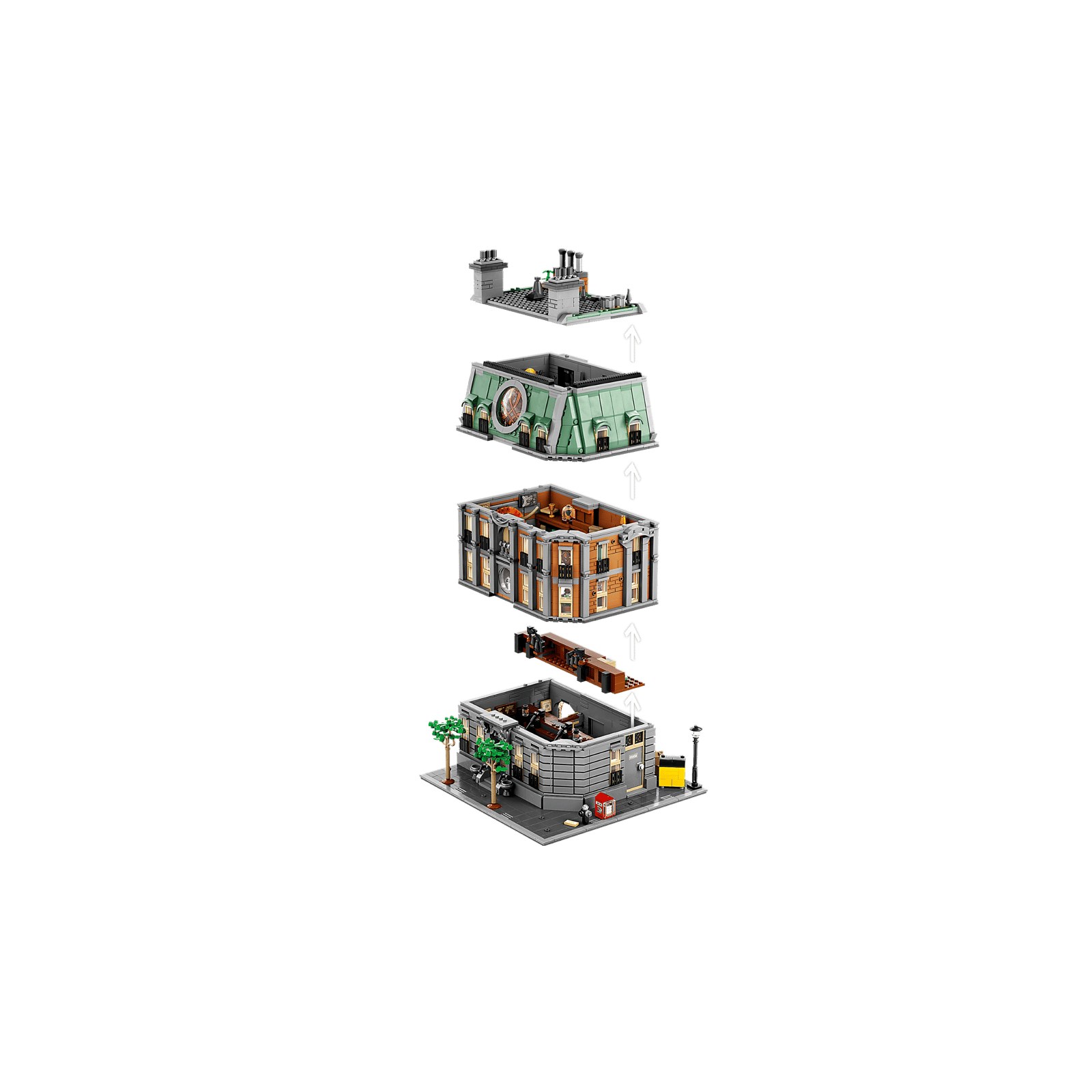 Three floors lifted apart